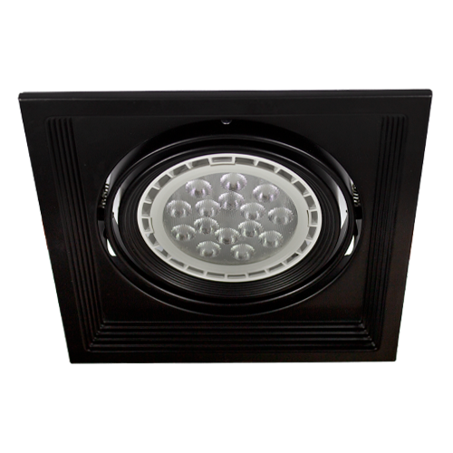 Spot embutir para ar111 cardanico cuadrado negro